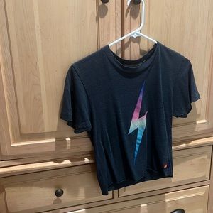 Aviator nation bolt graphic boyfriend tee rainbow pink shirt